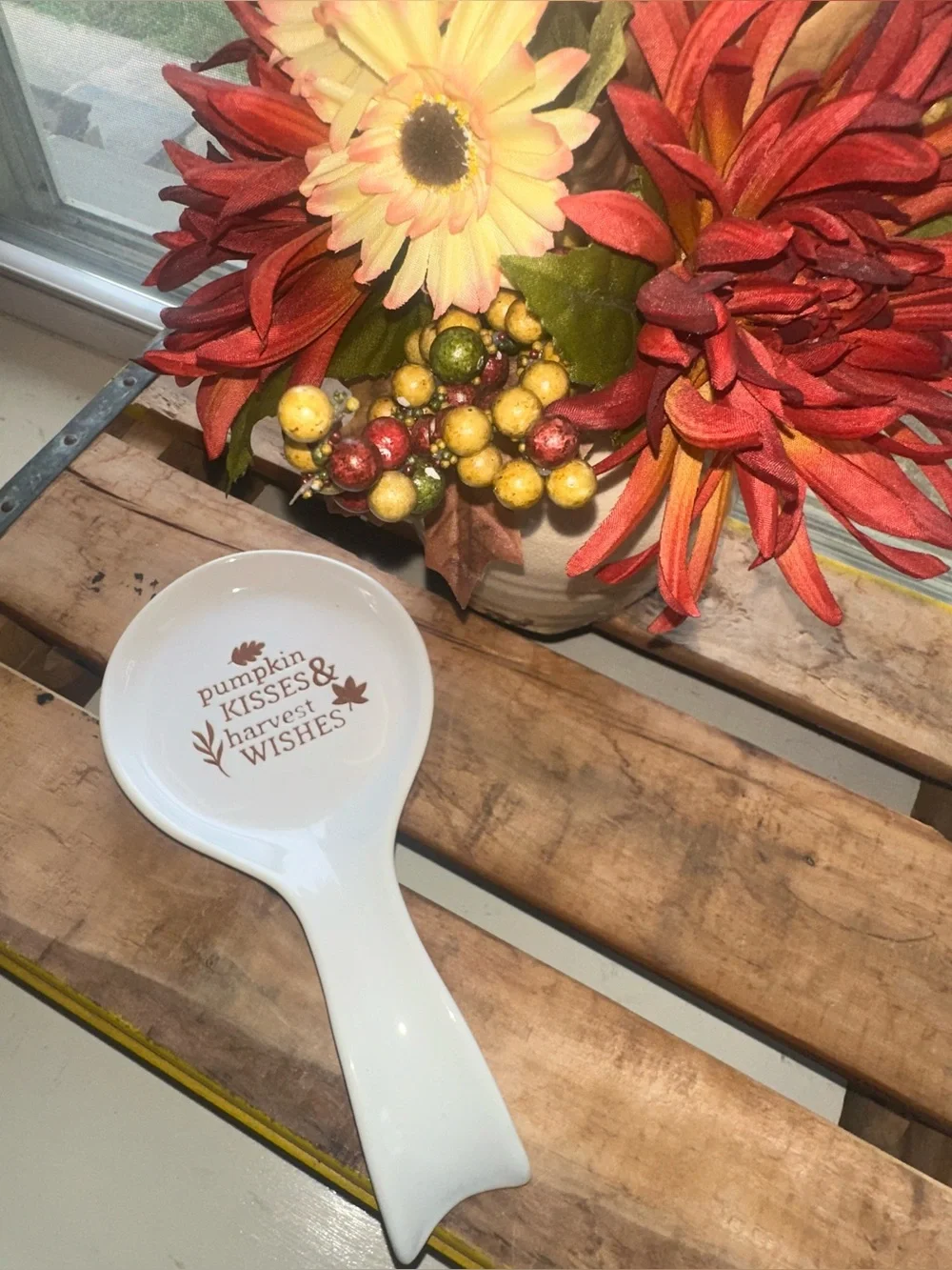 Pumpkin Kisses & Harvest Wishes Spoon Rest ~ New
